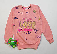Кофты и свитера для девочек свитшоты регланы батники толстовки двунитка детский Melektuana Малиновый