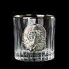 Кришталеві келихи для віскі Boss Crystal, Подарунковий набір склянок з платиною накладки срібло Козаки, фото 7