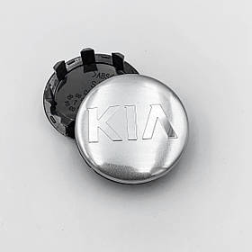 Ковпачки (заглушки) в литі диски KIA (КІА) 58 мм Лого Хром Сріблясті