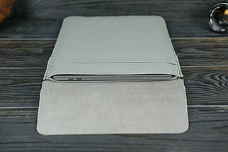 Шкіряний чохол для MacBook Air 13" (2018-2021) Дизайн №25, натуральна шкіра Grand, колір Сірий, фото 4
