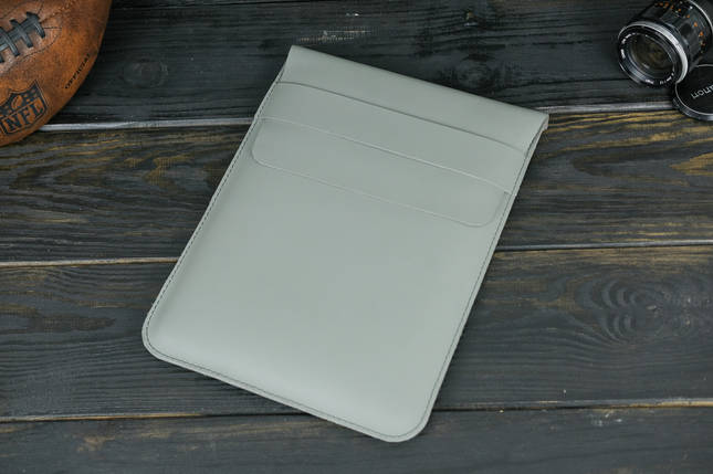 Шкіряний чохол для MacBook Air 13" (2018-2021) Дизайн №25, натуральна шкіра Grand, колір Сірий, фото 1