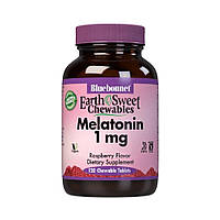 Мелатонин, Melatonin, 1 мг, Bluebonnet Nutrition, EarthSweet, Малиновый Вкус,120 жевательных таблеток