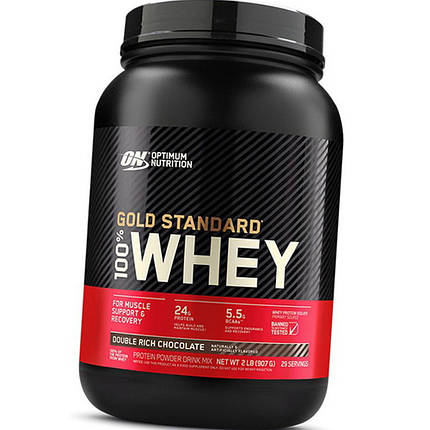 Сиворотковий протеїн ізолят Optimum 100% Whey Gold Standard 907 р банан, фото 2