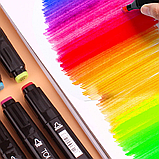 Набір маркерів скетч 120 шт для малювання на папері 120 шт для малювання. фломастери для дітей, фото 4