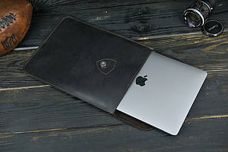 Чохол для MacBook Дизайн №36 з натуральної шкіри колір Шоколад, фото 4