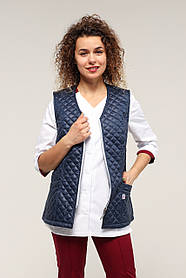 Медичний жилет Аляска 1 стьобаний Темно-синиій