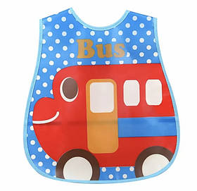 Слинявчик фартух з ковшем для їжі на липучці "Автобус" (20147)