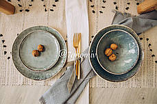 Набір 6 керамічних салатників блакитно-фіолетових Волошка 19.5 см, фото 2