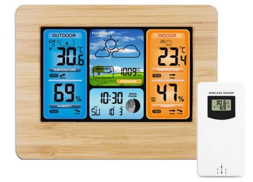 Метеостанція з барометром та зовнішнім датчиком FanJu FJ3373., фото 1