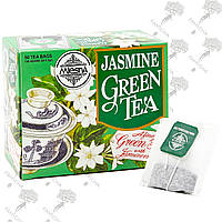 Зеленый чай Жасмин в пакетиках, Jasmine Green Tea, Млесна (Mlesna) 50шт