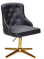 Стілець Olimp GD-Modern Base чорний шкірозамінник на золоті хрестовини зі стопами, фото 2