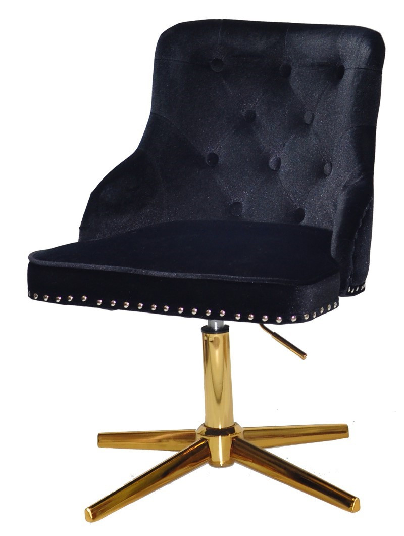 Стілець Olimp GD-Modern Base чорний В-1011 велюр на золоті хрестовини зі стопами, фото 1