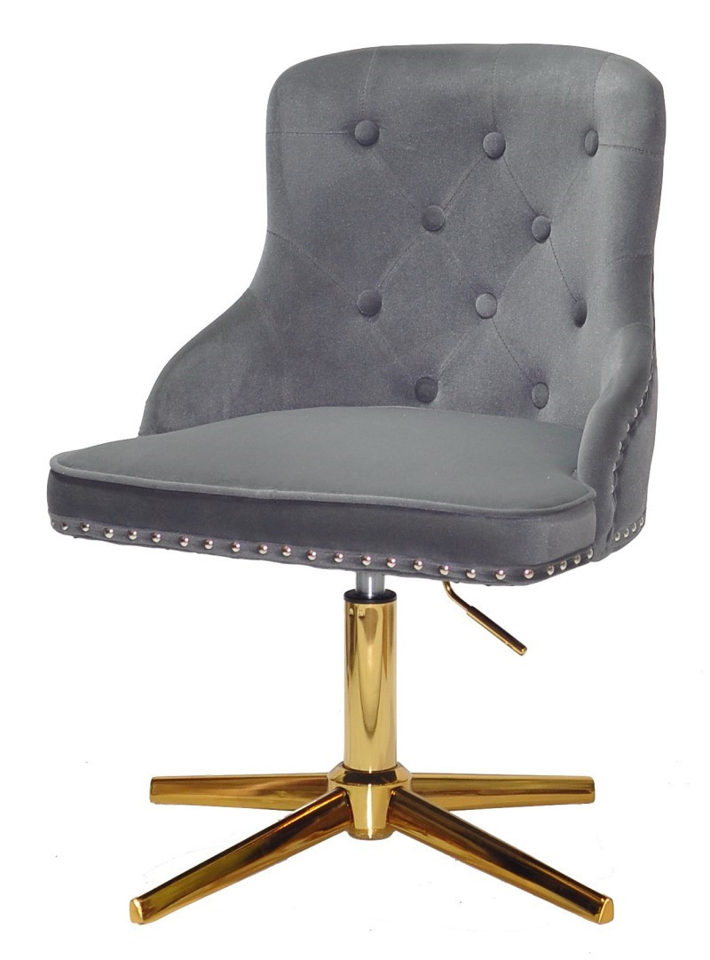 Стілець Olimp GD-Modern Base сірий В-1004 велюр на золоті хрестовини зі стопами, фото 1