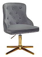 Стілець Olimp GD-Modern Base сірий В-1004 велюр на золоті хрестовини зі стопами, фото 2