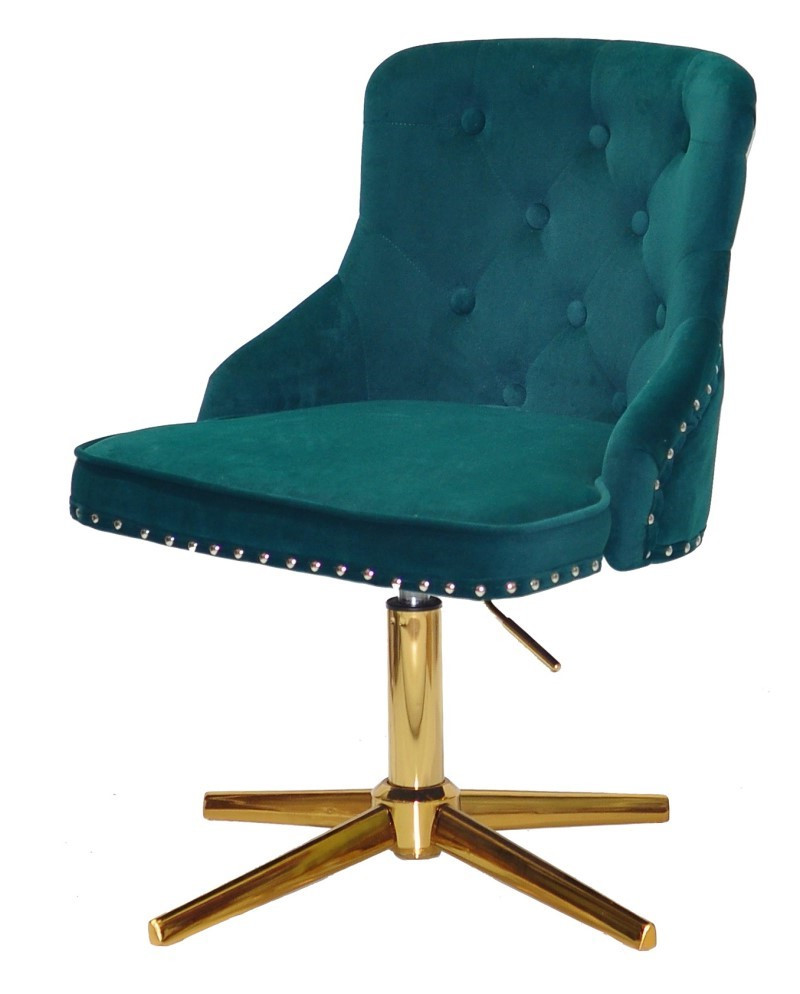 Стілець Olimp GD-Modern Base зелений В-1003 велюр на золоті хрестовини зі стопами, фото 1