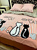 Комплект постільної білизни Чорний білий кіт полуторний BF, фото 8