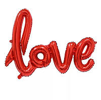 Надпись love 90×55 см красная фольгированный шар