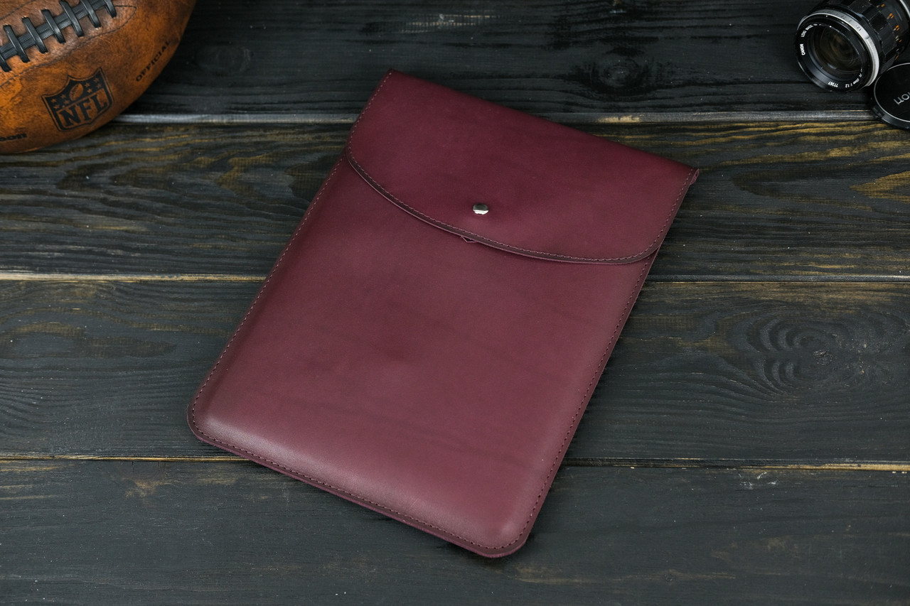 Шкіряний чохол для MacBook Air 13" (2018-2021) Дизайн №36, натуральна шкіра італійський Краст, колір Бордо