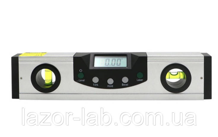 Цифровий рівень з лазером Shahe (5416-200) з цифровим кутоміром 90° і рідинним рівнем. 200 мм