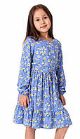 Дитяча сукня на дівчинку бавовна Mevis блакитна розмір 134