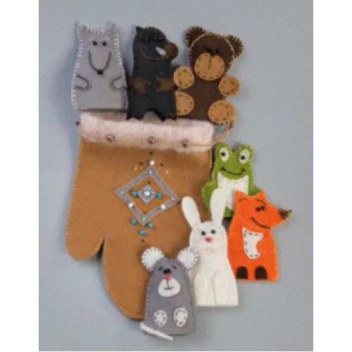 В-159 Пальчикові іграшки до казки Перчатка. Чарівна Міть. Набір з фетру, фото 1