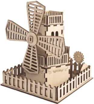 Дерев'яний набір конструктор F-017. Млин, фото 1