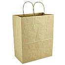 Паперовий пакет крафт з ручками бурий 250х140х320 мм, фото 3