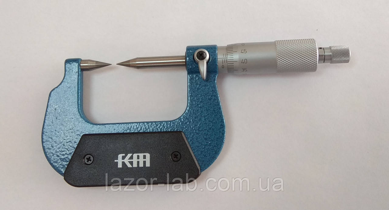 Мікрометр із загостреними малими губками аналоговий KM-2241-25 (0-25 мм; ± 0,01 мм)