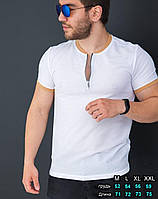 Стильна біла чоловіча сорочка з коротким рукавом, футболка поло з Туреччини, колекція 2024 року