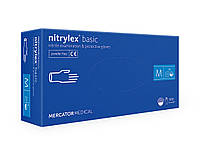 Перчатки нитриловые Nitrylex Basic синие M 50 пар