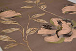 Шпалери паперові Континент Єсенія бежеые квіти золото коричневий фон 1273, фото 4