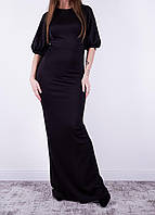 Женское длинное платье в пол черное Амела размеры 44