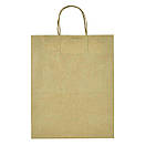 Паперовий пакет крафт з ручками бурий 250х140х320 мм, фото 4