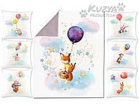 Набор сатиновых панелей Зверята на воздушных шариках № 2 Kuzya Production
