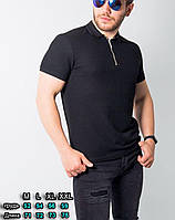 Стильная черная мужская рубашка с коротким рукавом, футболка поло из Турции, коллекция 2024 года