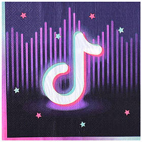 Серветки стиль "Вечірка. Тік Ток", 12 шт, 33 см, Салфетки "Tik Tok" 1502-5272