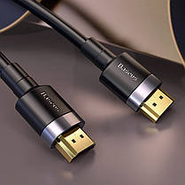 Кабель HDMI+HDMI 2.0 4K 60 Hz 3D 18 Gbps Preto (CADKLF-F01) Cafule Baseus 2m, фото 3