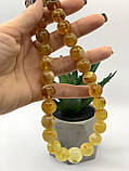 Намисто з натурального янтаря (бурштина), пресованого , куля, фото 4