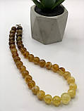 Намисто з натурального янтаря (бурштина), пресованого , куля, фото 3