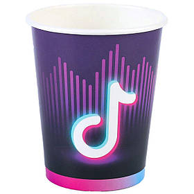 Стакани паперові стиль "Вечірка. Тік Ток", 6 шт, Набор стаканчиков "Tik Tok" 1502-5274