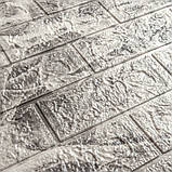 Декоративна панель 3D самоклейка під цеглу Чорний мармур 700x770x5мм (061-5), фото 2