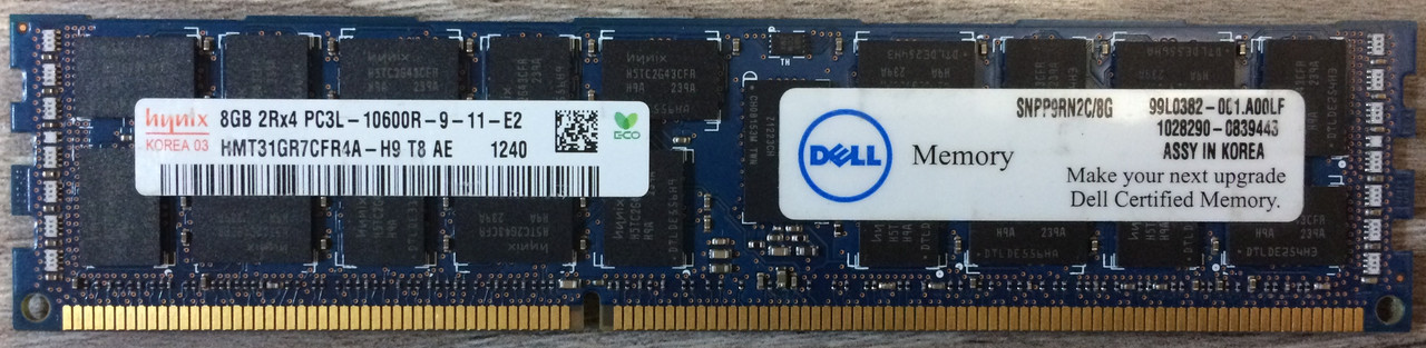 8GB DDR3L 1333MHz Hynix 10600R 2Rx4 PC3L REG ECC RAM Серверна оперативна пам'ять HMT31GR7CFR4A-H9