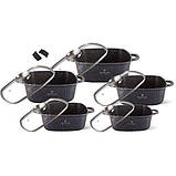 Набір каструль казанів із мармуровим антипригарним покриттям Edenberg EB-3986 Набір кухонного посуду 5 предметів, фото 10