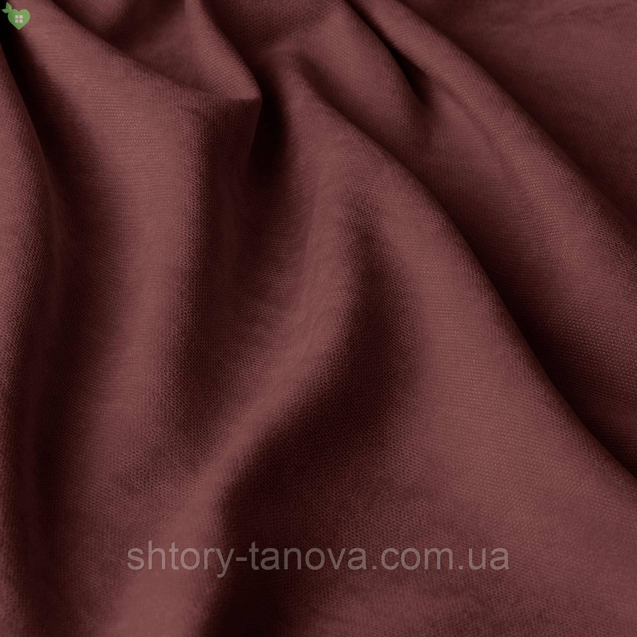 Однотонна декоративна тканина велюр бордовий 84361v15, фото 1