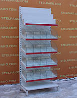 Торговый кондитерский пристенный стеллаж «Торпал» 220х90 см., белый, Б/у