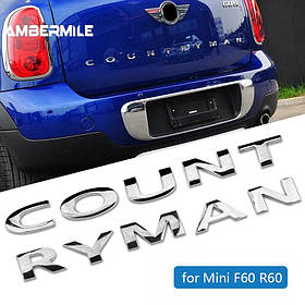 Емблема напис COUNTRYMAN MINI (Міні) R60 F60 (значок, наклейка, логотип на багажник) Хром