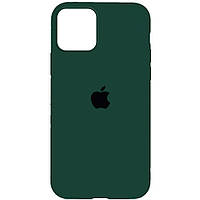 Чехол силиконовый Silicone Case для Apple iPhone 13 (6.1) с закрытым низом -(Forest green) Темно-зеленый
