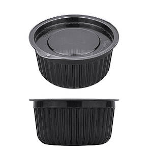 Соусник черний з кришкою 50 мл та d 65 ( уп.100 шт)