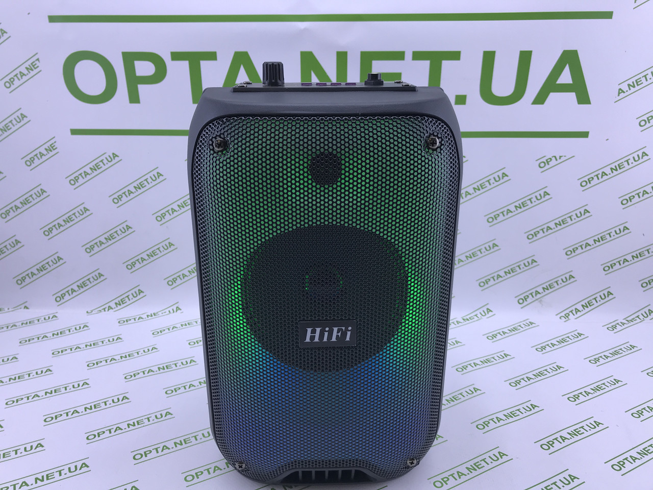 Багатофункціональна портативна музична колонка з підсвічуванням Bluetooth RX-6168 10W з мікрофоном, фото 1