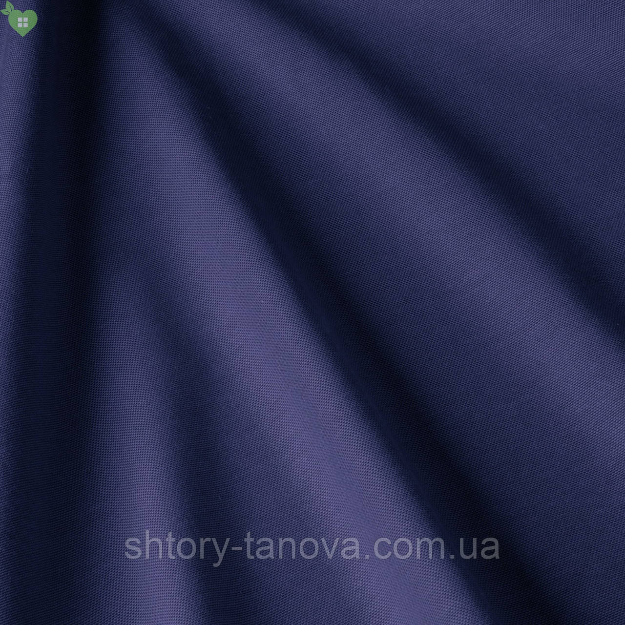Декоративна однотонна тканина темно-синього кольору з тефлоном DRM-83167
